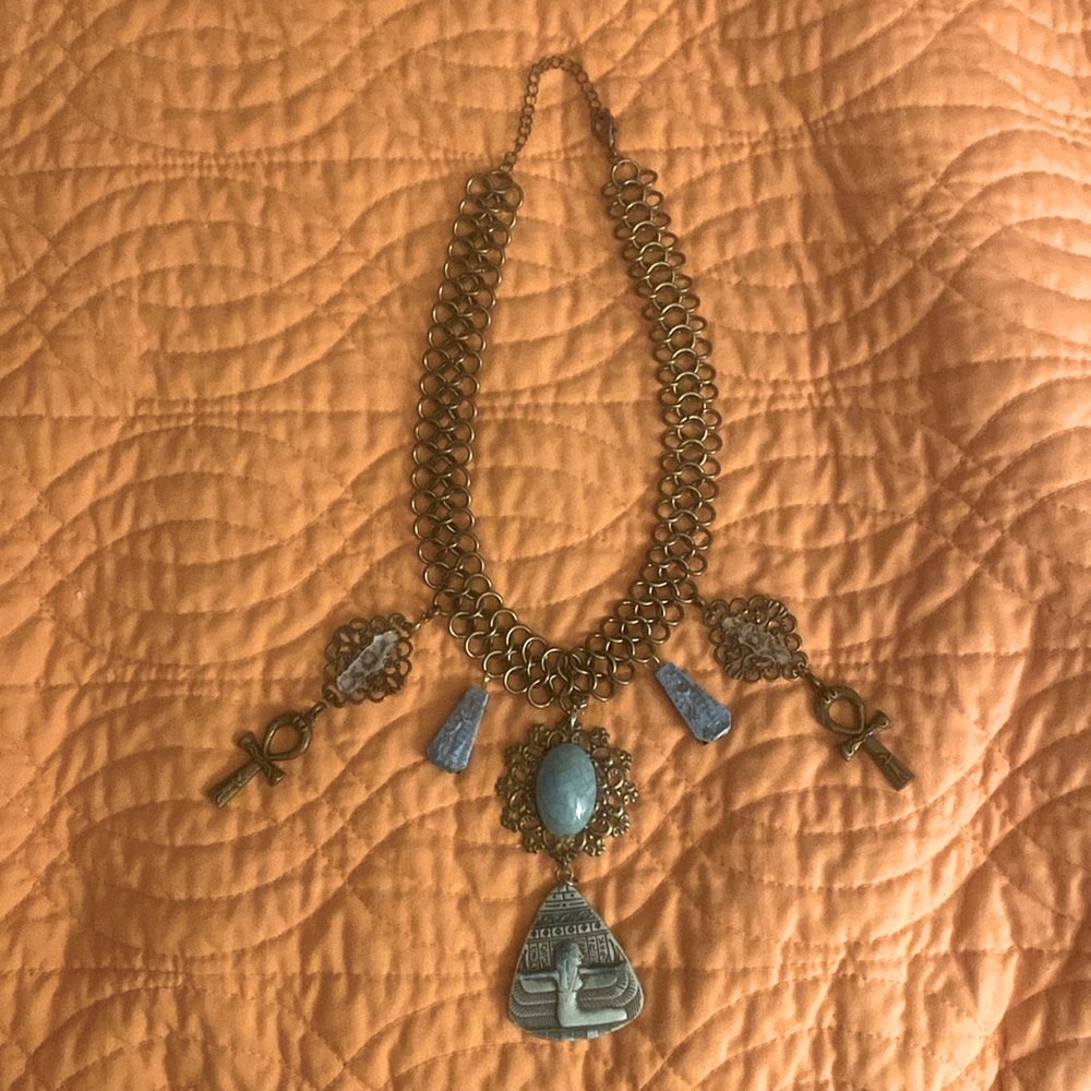 Vintage Moon Goddess Isis Egyptian necklace.  It is missing something on top